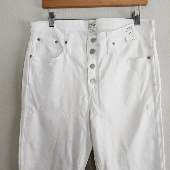 NEW J. Crew White Denim Vintage Straight Leg High Waisted Crop Jean - Picture 3 of 9